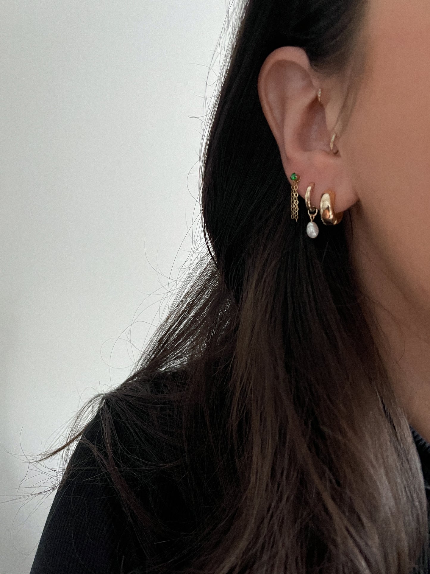 Tiny Pearl Hoop Charm