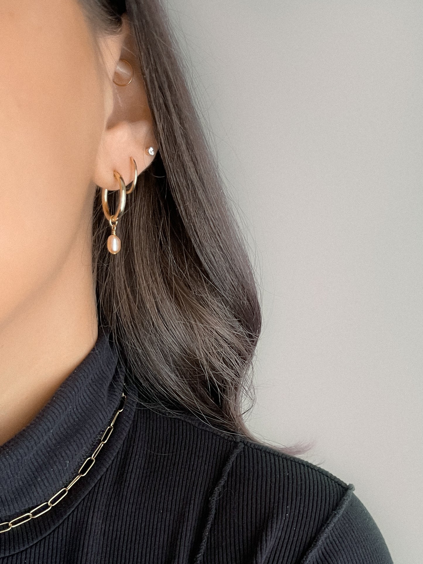 Blush Pearl Hoop Charm