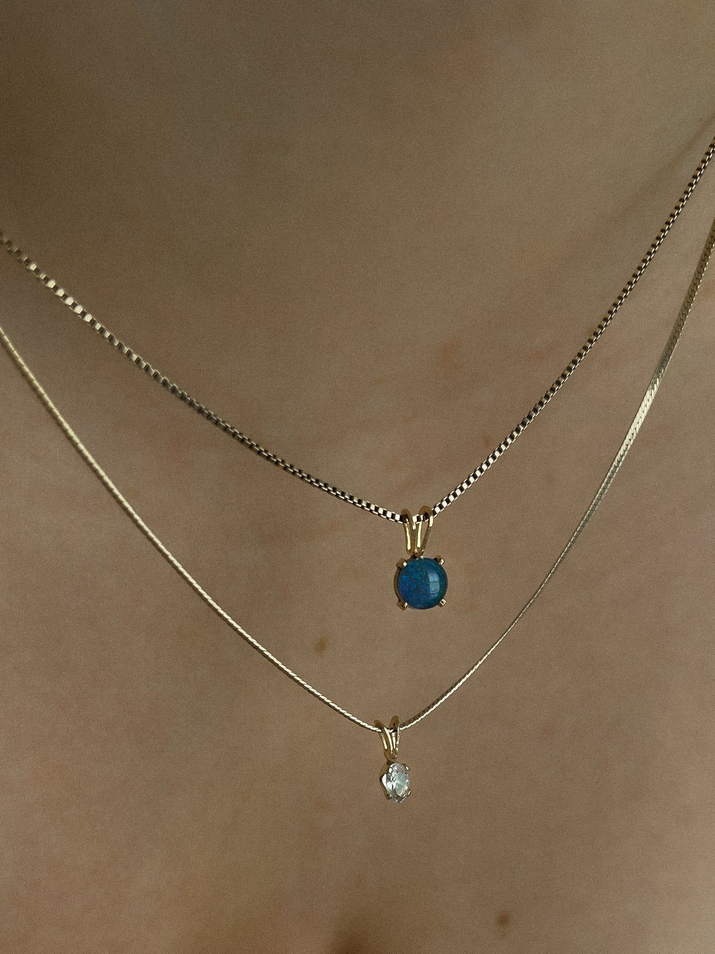 White Sapphire Pendant Necklace