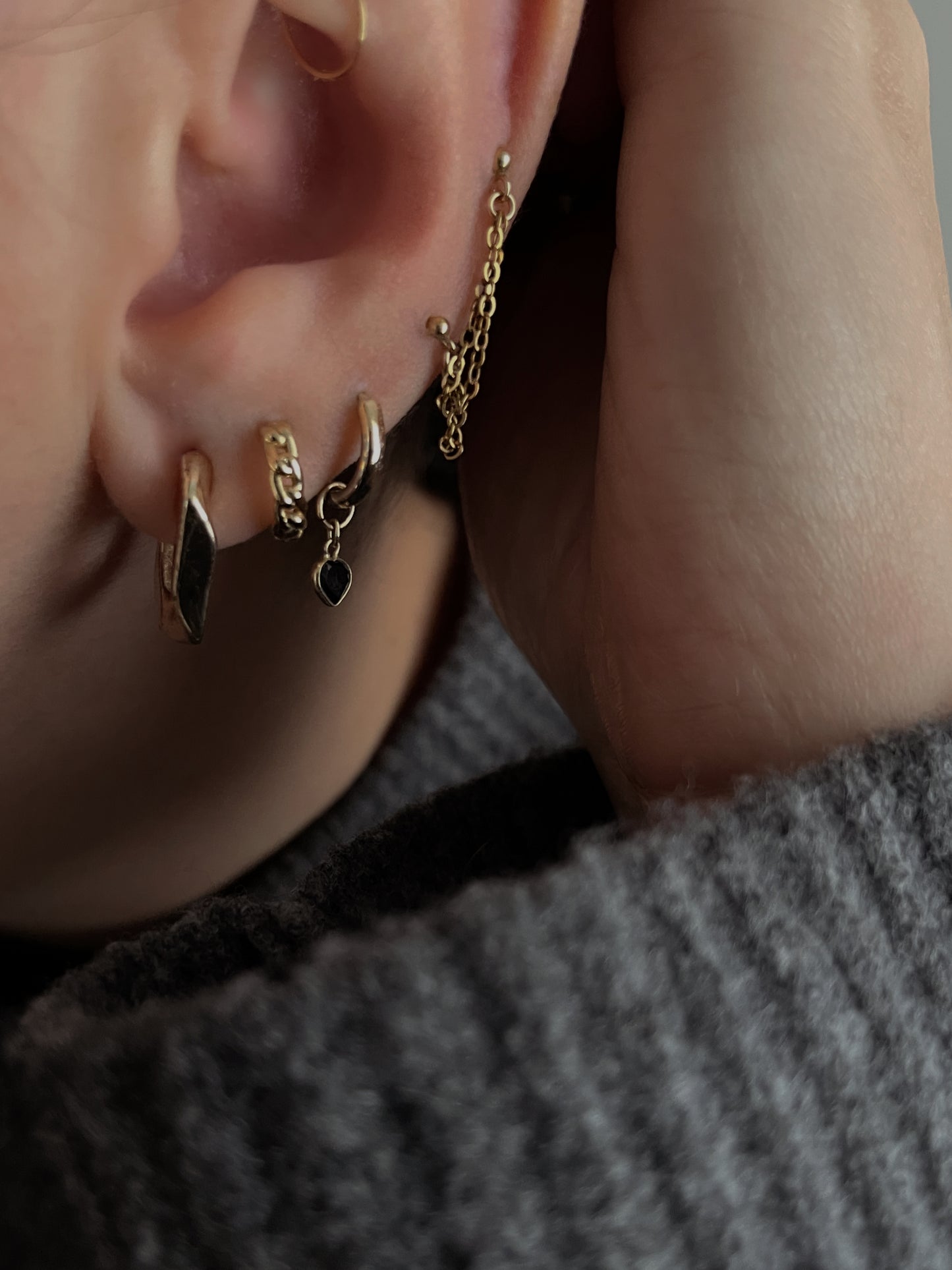 Black Heart Hoop Charm