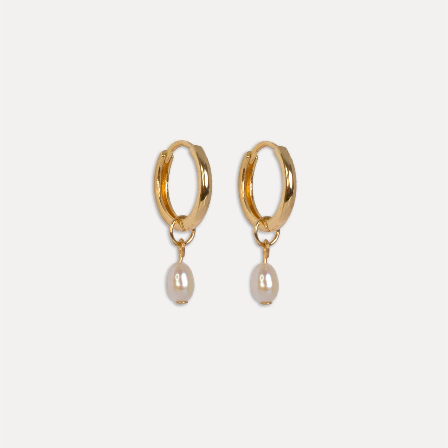 Mini Pearl Charm Hoops